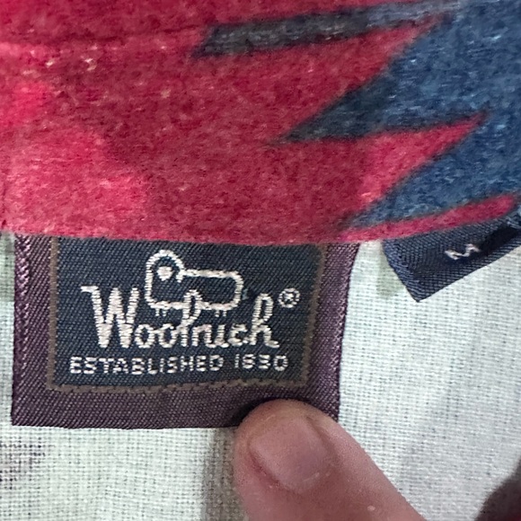 90s Woolrich Aztec Southwestern field weight flannel long sleeve button up shirt - Picture 3 of 5
